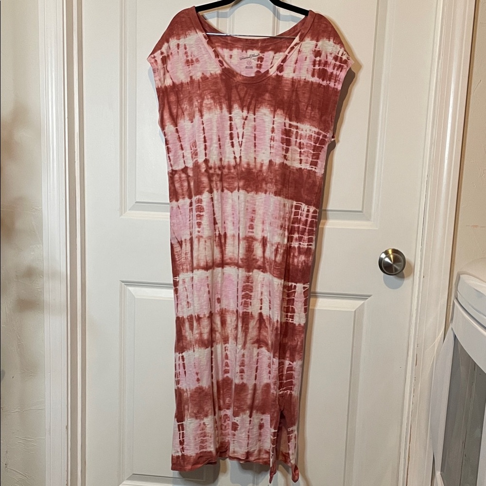 Universal Thread Womens Pink Tie-Dye Maxi Dress Size Medium